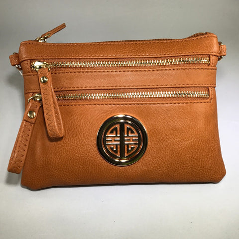 Tan faux leather crossbody bag With Mirror And Coin Keychain Small Purse  NEW | Leather crossbody bag, Leather crossbody, Crossbody bag